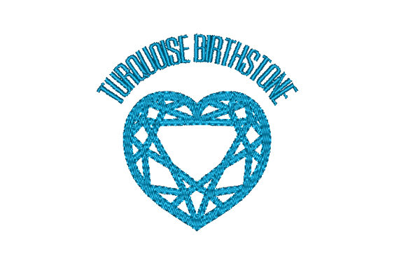 Turquoise Birthstone Faceted Heart Embroidery Review