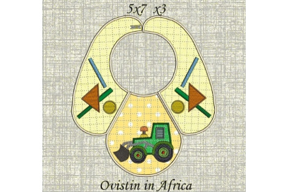 Yellow Tractor Baby Bib Design Review